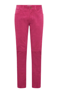 Anthony Five Pocket Pant in Fuschia Suede Corduroy