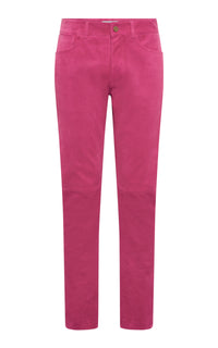 Anthony Five Pocket Pant in Fuschia Suede Corduroy
