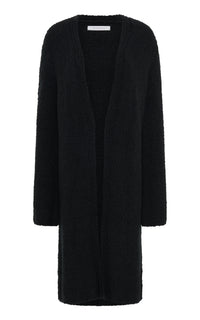 Uxia Knit Cardigan in Black Cashmere Boucle