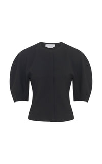 Waverly Top in Black Recycled Wool