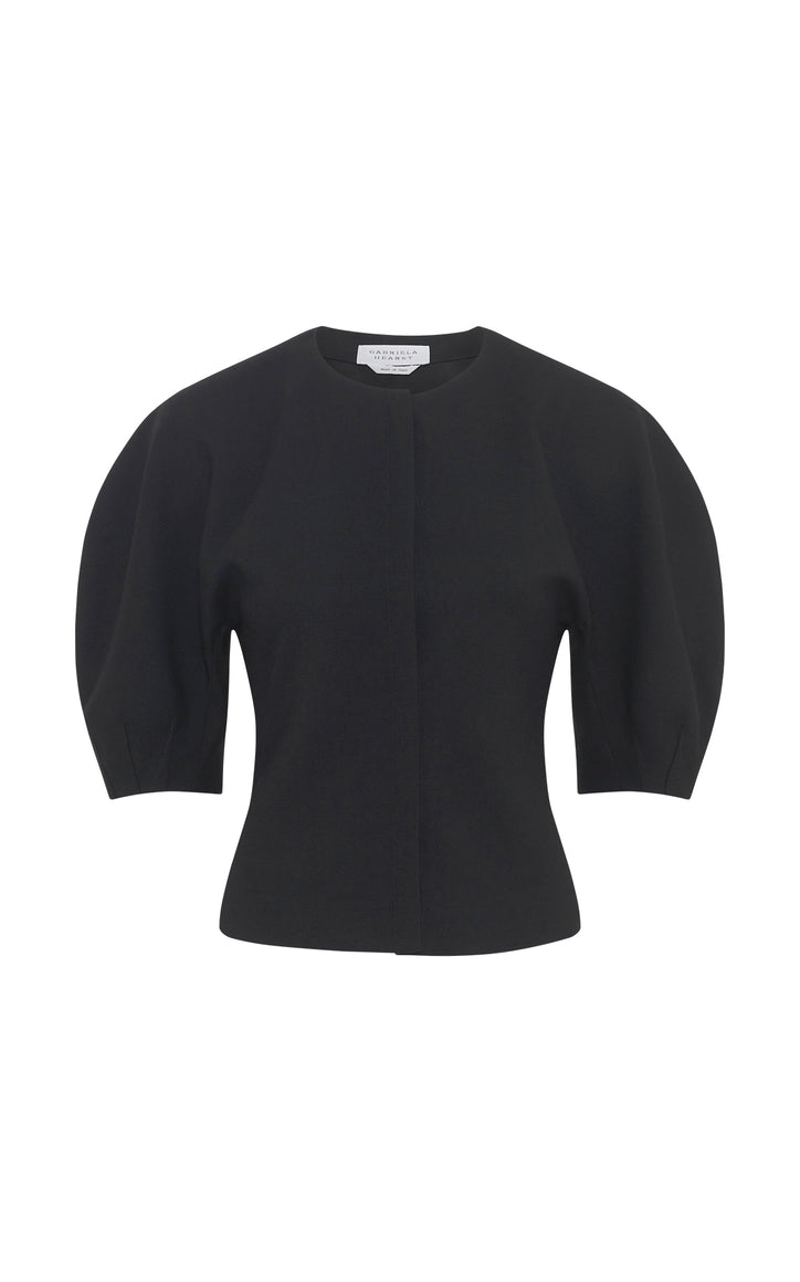 Waverly Top in Black Recycled Wool