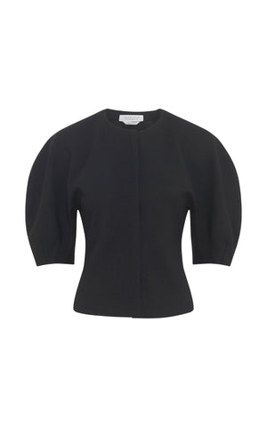 Waverly Top in Black Recycled Wool