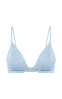 Chevier Knit Bra in Light Blue Merino Wool