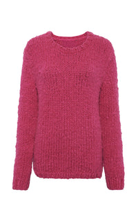 Lawrence Knit Sweater in Fuchsia Cashmere