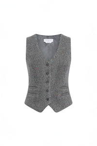 Coleridge Vest in Charcoal Multi Cashmere