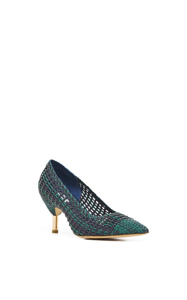 Andres Braided Pump in Navy Multi Leather – Gabriela Hearst