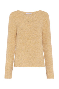 Crescenta Knit Sweater in Hay Silk Cashmere Linen