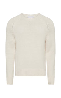 Norwich Knit Sweater in Ivory Cashmere