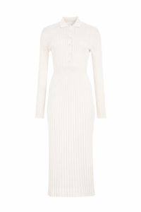 Ardor Knit Maxi Dress in Ivory Cashmere Silk