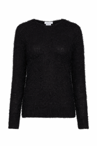 Black Silk Cashmere Zoharin Crewneck Sweater - Front View | Gabriela Hearst