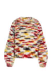 Clarissa Knit Sweater in Fire Multi Space Dye Welfat Cashmere