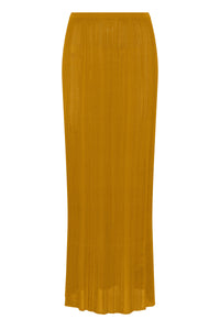 Daniella Knit Maxi Skirt in Golden Birch Silk