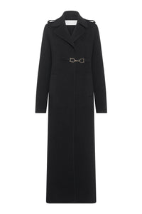 Dee Coat in Black Double-face Recycled Cashmere