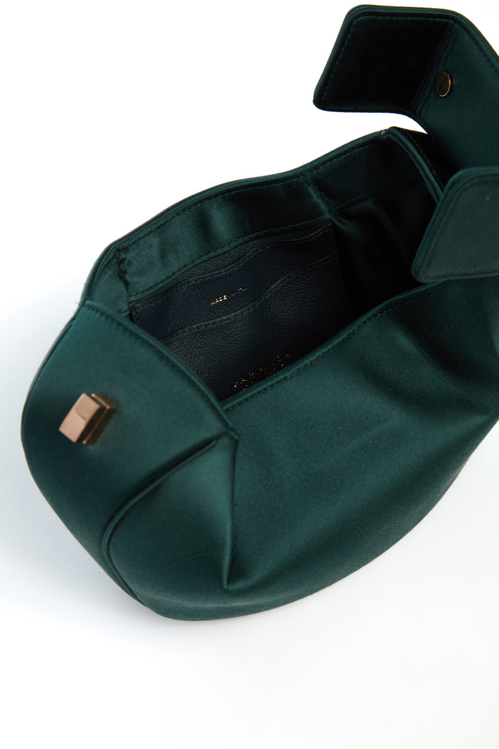 Demi Bag in Emerald Satin