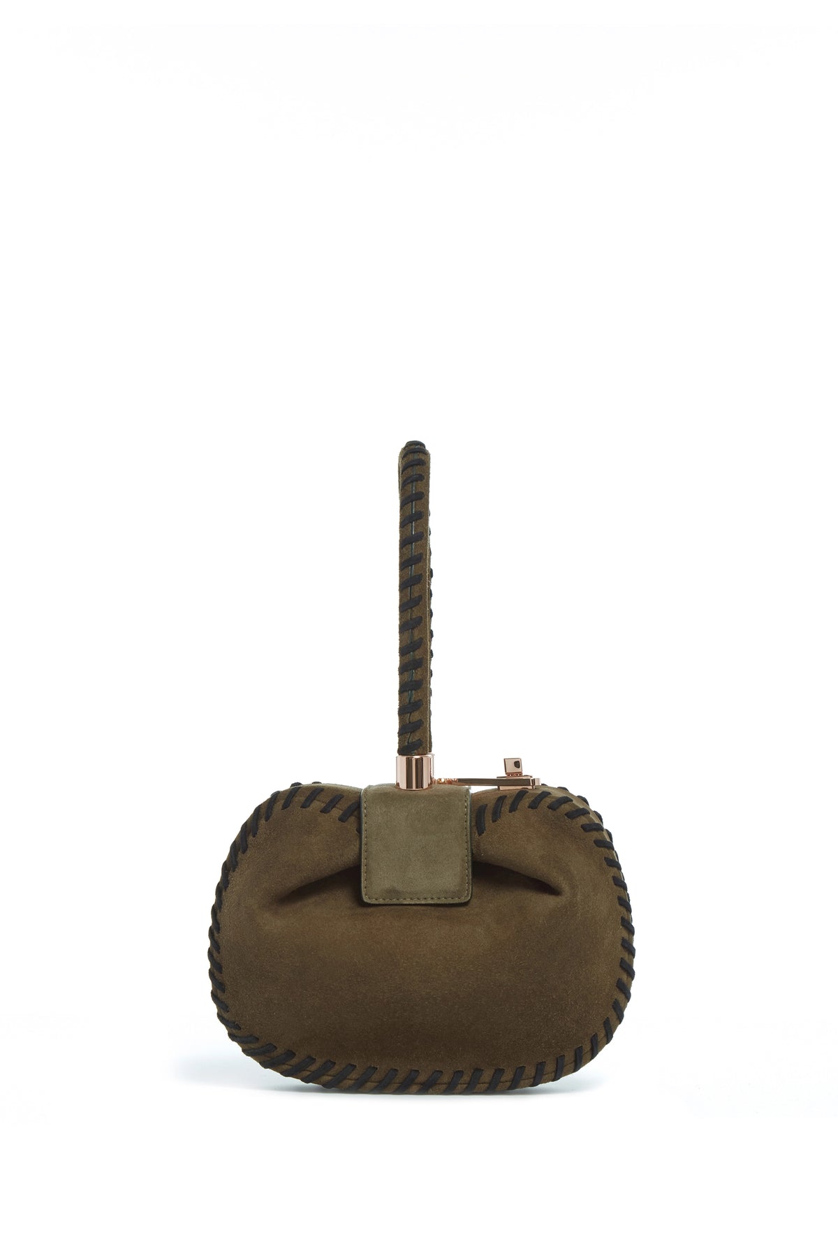 Whipstitch Demi Bag in Olive Suede