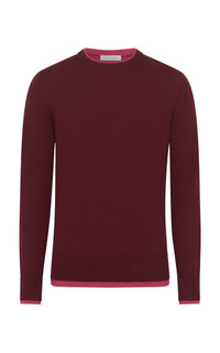 Wells Knit Sweater in Bordeaux Cashmere Silk