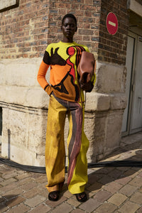 Amoret Barrel-leg Jean in Earth Multi Recycled Cotton Denim