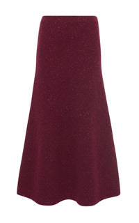 Eden Knit Skirt in Bordeaux Fuchsia Cashmere