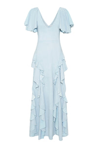 Spiral Dress in Light Blue Suede
