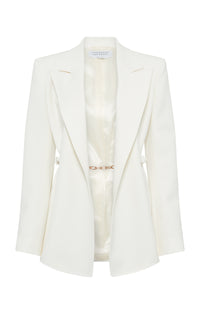 Epona Chain Blazer in Ivory Recycled Virgin Wool