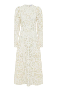 Eshal Knit Maxi Dress in Ivory Merino Wool