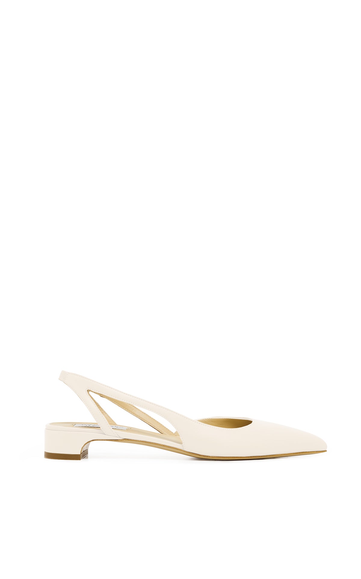 Delia Slingback Shoe in Ivory Nappa Leather