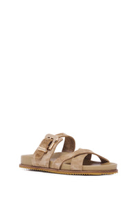 Circe Slide Sandal in Sand Suede