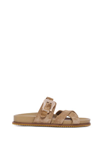 Circe Slide Sandal in Sand Suede