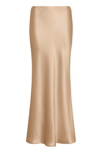 Frei Maxi Skirt in Camel Silk Satin