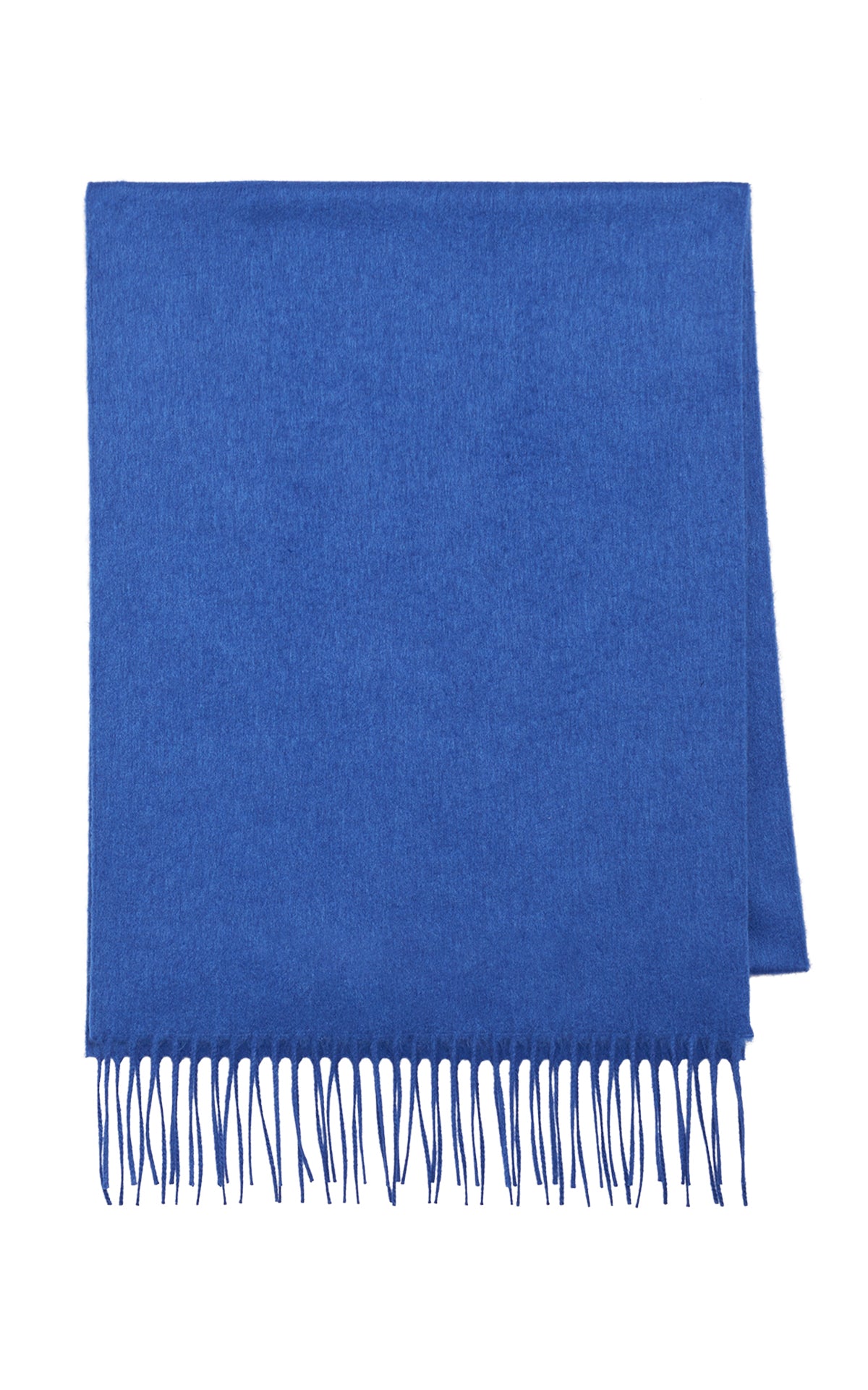 Blaine Fringe Scarf in Cobalt Brushed Silk Cashmere