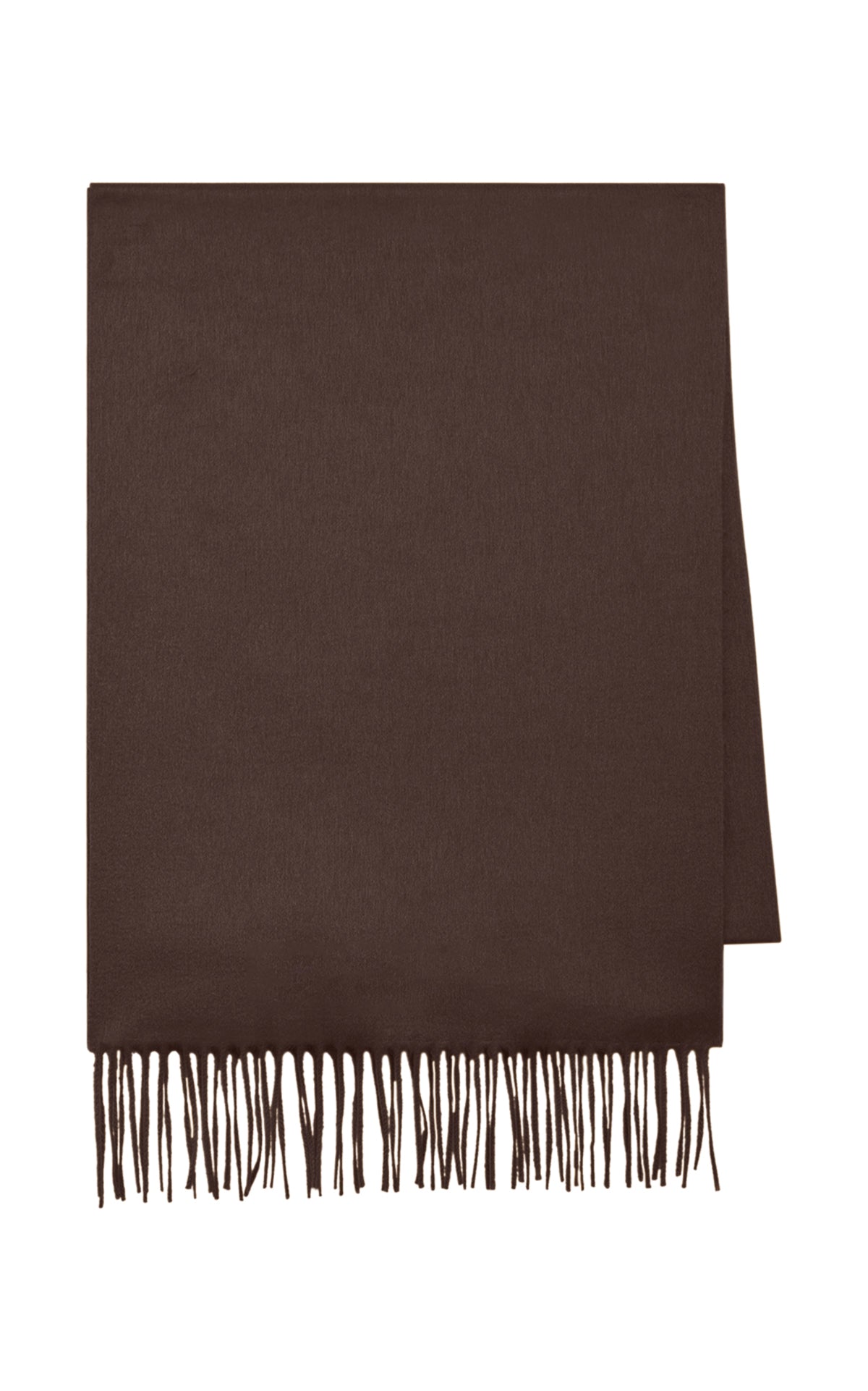 Blaine Fringe Scarf in Chocolate Brushed Silk Cashmere