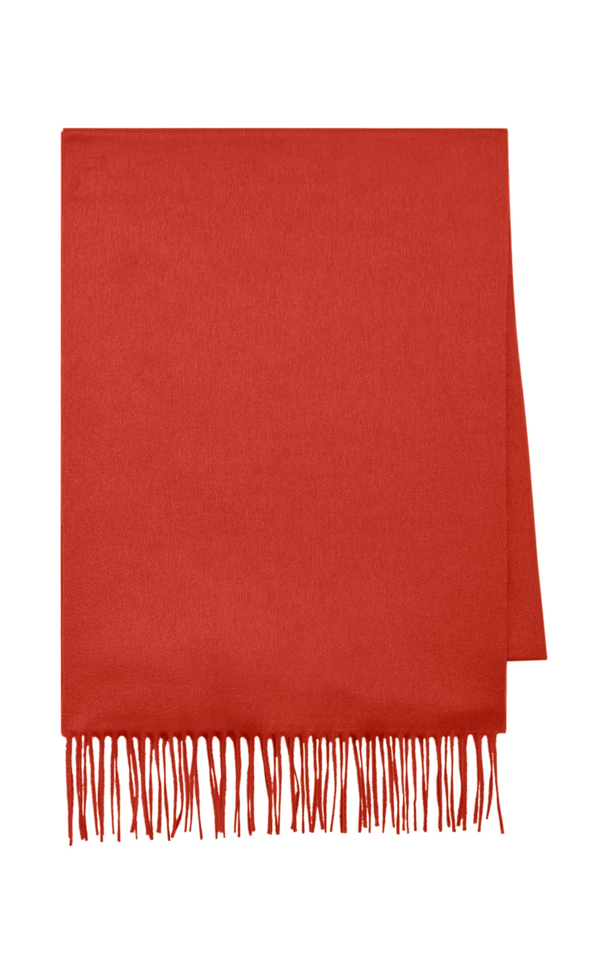 Blaine Fringe Scarf in Antelope Orange Brushed Silk Cashmere