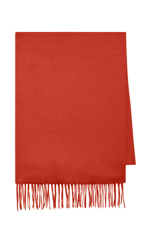 Blaine Fringe Scarf in Antelope Orange Brushed Silk Cashmere