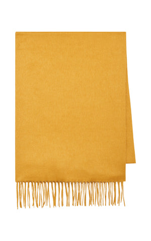 Blaine Fringe Scarf in Golden Birch Brushed Silk Cashmere