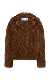 Torstein Coat in Mahogany Recycled Mink Fur