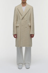 Mcaffrey Coat in Ivory Cashmere Silk