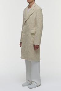 Mcaffrey Coat in Ivory Cashmere Silk