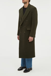 Brannick Coat in Olive Cashemre Felt