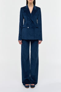 Angela Blazer in Electric Navy Sea Island Cotton Corduroy