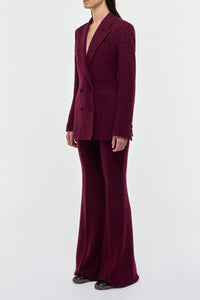 Elliot Knit Blazer in Bordeaux & Fuchsia Speckled Cashmere