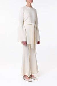 Shandon チュニック アイボリー ダブルフェイスウールクレープ