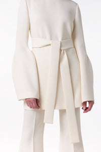 Shandon チュニック アイボリー ダブルフェイスウールクレープ