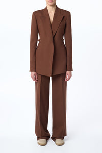 Epona Chain Blazer in Cognac Recycled Virgin Wool