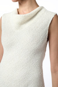 Ursin Fringe Top in Ivory Silk Boucle