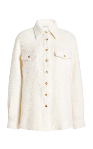 John Austin Shirt in Ivory Recycled Cashmere Boucle