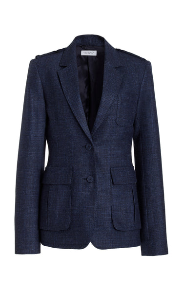 Josephine Chaus Wool Blue Collared Long Sleeve Button Front Jacket Siz –  Shop Thrift World