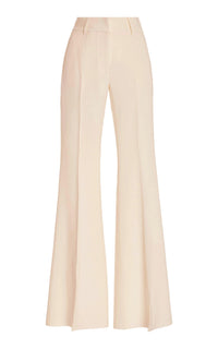 Rhein Pant in Ivory Wool Silk Cady