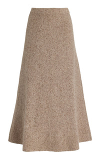 Eden Knit Skirt in Oatmeal Multi Aran Cashmere