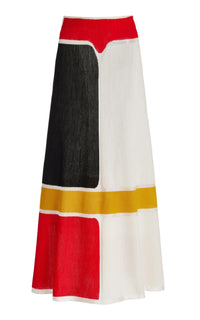 Sammy Skirt Color Block in Cashmere Wool