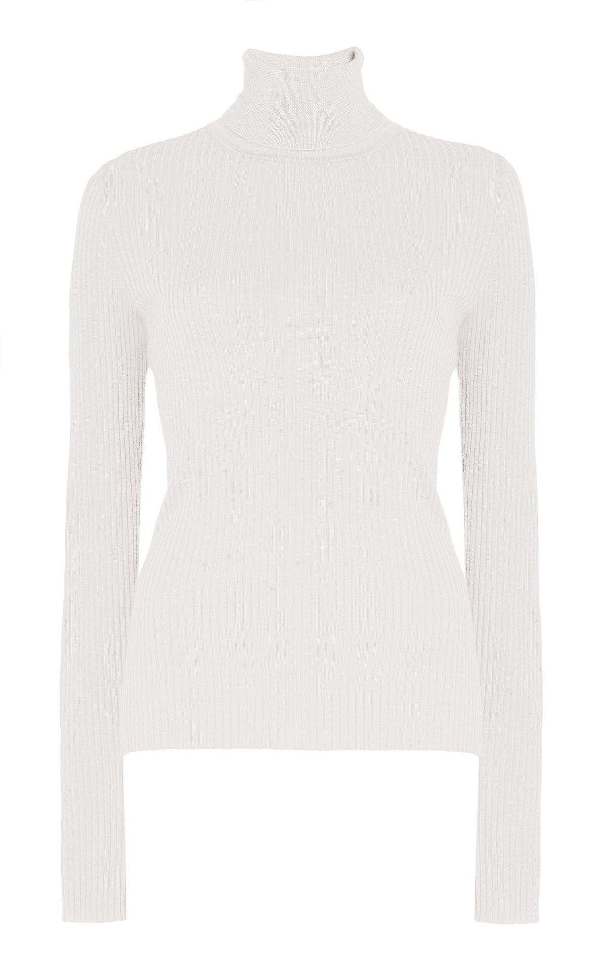 Peppe Knit Turtleneck in Ivory Cashmere Silk